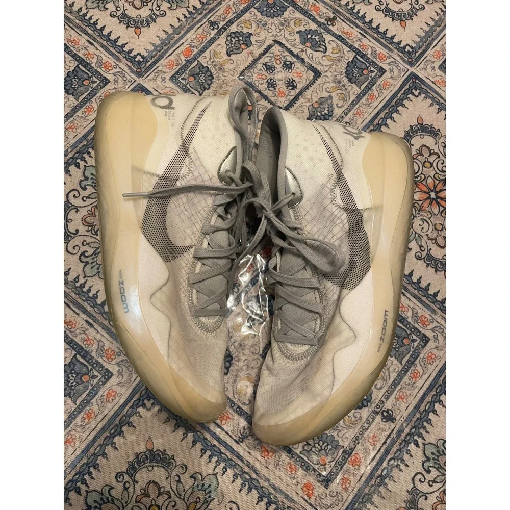 Nike KD 12 White Wolf Grey Basketball Shoes AR4229-101 Mens 13